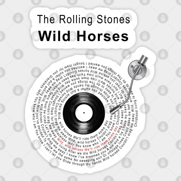 WILD HORSES LYRICS ILLUSTRATIONS Sticker by Vansa Design